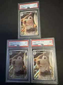 (3 Graded Card Lot) 2025 JTG English Furret 168 Graded (PSA 8,9,9) Pokemon - Image 1