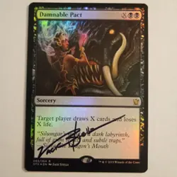 Magic The Gathering - 1x Signed Foil Damnable Pact (mtg) Dragons of Tarkir - Image 1