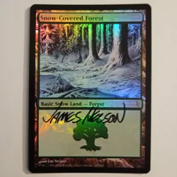 Magic The Gathering - 1x Signed Foil Snow-Covered Forest (mtg) Coldsnap - Image 1