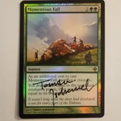 Magic The Gathering - 1x Signed Foil Momentous Fall (mtg) Rise of the Eldrazi - Image 1