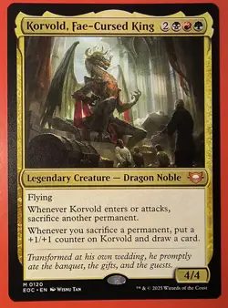 MTG, EDGE OF ETERNITIES * KORVOLD, FAE - CURSED KING* #0120, MYTHIC, REGULAR - Image 1