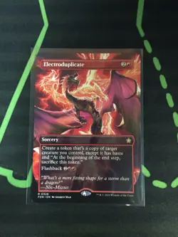 MTG Magic The Gathering Electroduplicate Borderless Red Sorcery Commander - Image 1