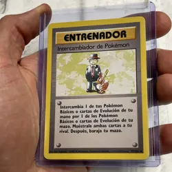 Pokemon TCG Pokemon Trader Base Set 77/102 Regular Rare SPANISH Trainer LP/NM - Image 2