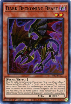 Yugioh! Dark Beckoning Beast RA03-EN027 - Super Rare NM Quarter Century Bonanza - Image 1