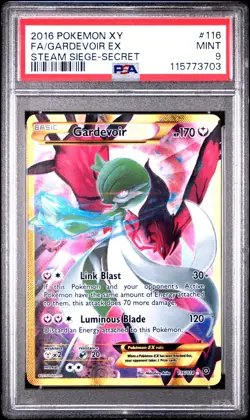 2016 POKEMON XY STEAM SIEGE SECRET #116 FULL ART/GARDEVOIR EX PSA 9 - Image 1