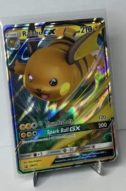 Pokemon Card TCG - Raichu GX SM213 Promo Sun & Moon Black Star Promos Near Mint - Image 1