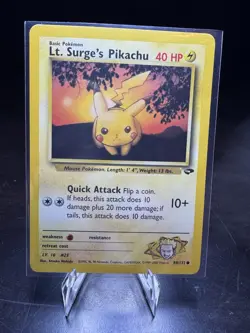 Lt. Surge’s Pikachu 84/132 - Gym Challenge - WOTC Pokemon Card - Unlimited - Image 1