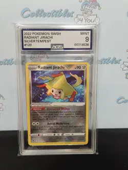 Pokemon 2022 Silver Tempest AGS Mint 9 Radiant Jirachi Rare Holo Card - Image 1