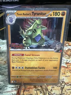 Pokemon TCG Team Rockets Tyranitar Card 096/182 Destined Rivals Stamped - Image 1