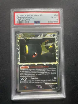 Pokemon TCG Umbreon Prime Undaunted Holo Card 86/90 PSA 6 - Image 1