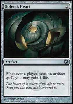 Golem's Heart -Foil Light Play MTG Scars of Mirrodin - Image 1
