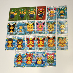 Pokemon Card Database Christmas Pikachu, Eevee, Mario & Luigi (13 w/gold HOLOs ) - Image 1