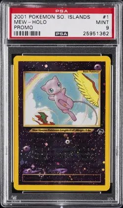 2001 POKEMON SOUTHERN ISLANDS PROMO #1 MEW-HOLO PSA 9 - Image 1