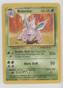 Nidorino Pokemon Base Set #37 1999 12hh - Image 1