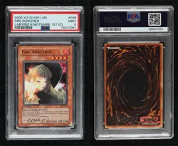 Fire Sorcerer 1st Ed. YuGiOh Labyrinth of Nightmare PSA 9 MINT 2003 16f0 - Image 3