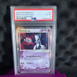 PSA 6 Mewtwo Ex Holo Ruby & Sapphire #101 2003 Pokemon - Image 1