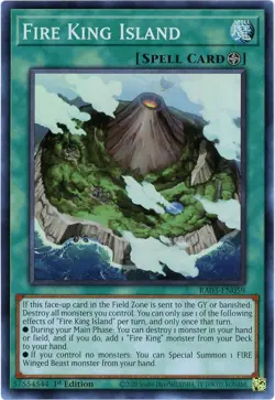 Yugioh! Fire King Island RA03-EN059 Super Rare NM/M Quarter Century Bonanza - Image 1