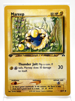 Mareep 58/75 First Edition Pokemon Card 2001 Neo Discovery LP - Image 1