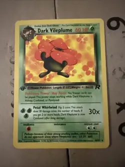 1st Edition Dark Vileplume 30/82 Team Rocket WoTC Pokemon Card Rare LP - Image 1