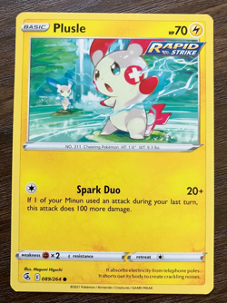Plusle 089/264 - 2021 Pokemon Fusion Strike Common Card - CLEAN NM - Image 1