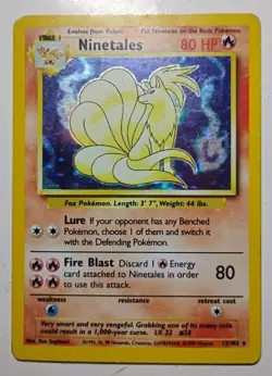 1999 Base Set Ninetales Holographic • 12/102 • Vintage Pokemon Card HP-MP WOTC - Image 1