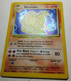 1999 Base Set Ninetales Holographic • 12/102 • Vintage Pokemon Card HP-MP WOTC - Image 2