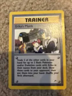 Pokemon TCG Erika's Maids Uncommon Card 109/132 Gym Heroes - Image 1