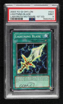 Lightning Blade 1st Ed. YuGiOh Labyrinth of Nightmare PSA 9 MINT 2003 16f0 - Image 1