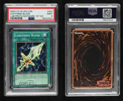 Lightning Blade 1st Ed. YuGiOh Labyrinth of Nightmare PSA 9 MINT 2003 16f0 - Image 3