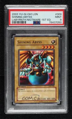 Shining Abyss 1st Ed. YuGiOh Labyrinth of Nightmare PSA 9 MINT 2003 16f0 - Image 1