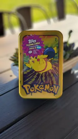 Topps Pokemon Trading Cards TV Animation Series 2 Tin, Pikachu - Image 1