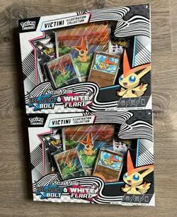 LOT OF 2 Unova Victini Illustration Collection Black Bolt & White Flare Pokemon - Image 1