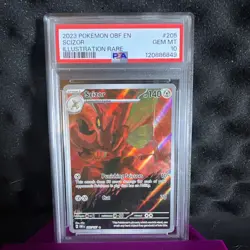 PSA 10 - 2023 Pokemon TCG OBF EN-Obsidian Flames Scizor #205 Illustration Rare - Image 1