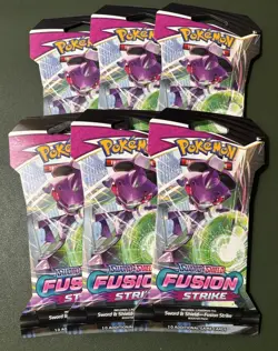 Lot 6x Fusion Strike Sleeved Booster Packs - Pokemon TCG New/Sealed - Image 1
