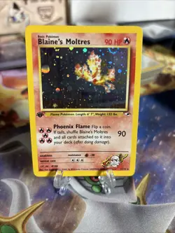BLAINE'S MOLTRES 2000 POKEMON 1ST EDITION GYM HEROES RARE HOLO 1/132 Q2058 - Image 1
