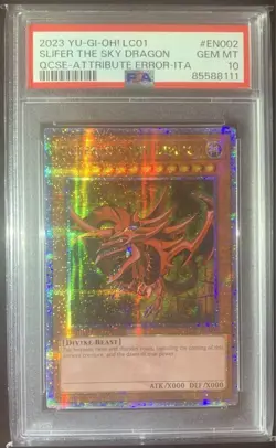 PSA10 Slifer Sky Dragon LC01 25th EU Error Yugioh QCSE Rare Card - Image 2