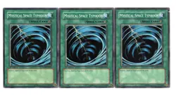 Yugioh- 3X Mystical Space Typhoon - Common - 1st Edition - SD09-EN023 - LP - Image 1