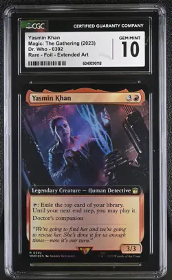 YASMIN KHAN Doctor Who Extended Art Foil Rare CGC 10 Gem Mint MTG [Nostalgium] - Image 1