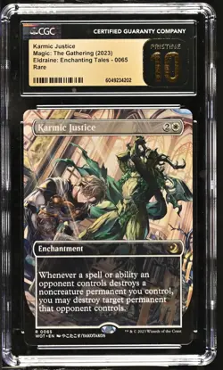 KARMIC JUSTICE Wilds of Eldraine Enchanting Tales Anime CGC 10 Pristine MTG - Image 1