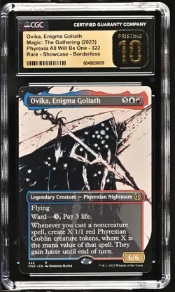 OVIKA, ENIGMA GOLIATH Phyrexia One Borderless Ichor Rare CGC 10 Pristine MTG - Image 1