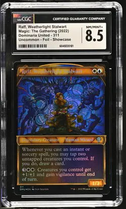 RAFF, WEATHERLIGHT STALWART Dominaria United Showcase Foil CGC 8.5 MTG - Image 1
