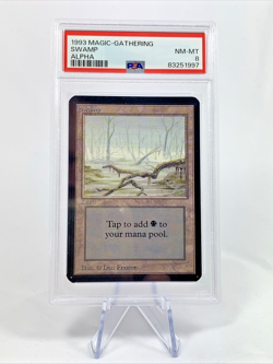 PSA 8 Swamp A - Alpha - MTG Magic the Gathering 1993 Basic Land - Graded NM-MT - Image 1