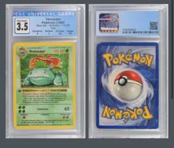 Venusaur Base Set 1st Edition Shadowless 15/102 Pokemon Card Holo CGC 3.5 Thick - Image 1