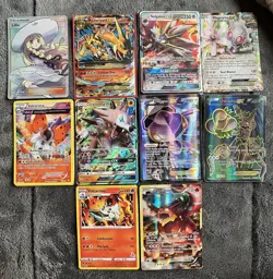 pokemon lot of 10 main cards, includes lillie full art, mcharizard ex 50+ extras - Image 1