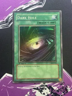Yugioh Dark Hole LOB-052 Super Rare 1st Edition VLP/NM - Image 1