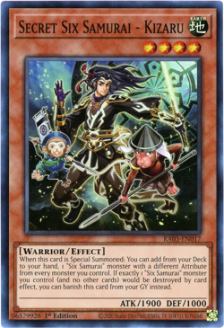 YuGiOh! Secret Six Samurai - Kizaru RA03-EN017 Super Rare NM/M English - Image 1