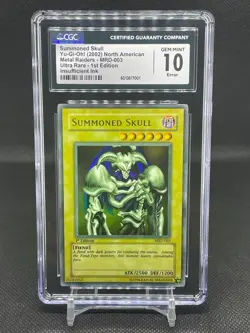 Yugioh Summon Skull MRD-003 1st Edition Ultra Rare MAX Faded Error CGC 10 Card - Image 1