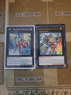 YUGIOH ULTIMATE DRAGONIC UTOPIA RAY ULTRA + ZW DRAGONIC HALBERD LIOV SUPER 1ST - Image 1