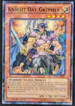 Knight Day Grepher 1996 1st Edition Shatterfoil Rare Yugioh BP03-EN109 (NM) - Image 1