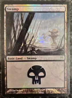 Swamp (296) Champions of Kamigawa Foil LP Magic The Gathering card - Image 1